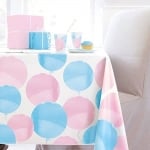 Покривка с розови и сини балони за разкриване пола на бебето 