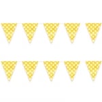 Гирлянд от 12 жълти флагчета на бели точки