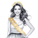 Лента и диадема Happy Birthday Girl, златна