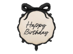 Балон Happy Birthday, черна панделка