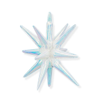 Фолиев балон бяла иридесцентна звезда 4D, 70 см