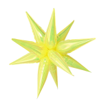 Мулти балон жълта иридесцентна звезда 4D, 12 лъча х 50 см