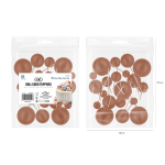 Топери за торта, топчета кафяв мат, 20 броя