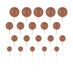 Топери за торта, топчета кафяв мат, 20 броя