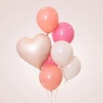 Фолиев балон сърце карамел, бежов, пудра, 43 см