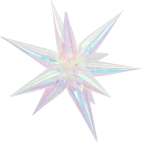 Мулти балон прозрачна иридесцентна звезда 4D, 12 лъча х 35 см