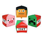 Фолиев балон куб ТНТ Майнкрафт TNT Minecraft, четиристранен, 1 брой