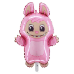 Фолиев балон Лабубу Labubu, розово зайче, 63 х 80 см