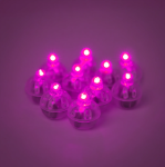 Розови LED лампички за балони, 10 броя