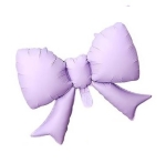 Светлолилав фолиев балон панделка, 55 х 45 см