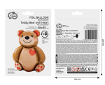 Фолиев балон Мече Love, 48 х 65 см