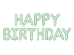 Банер Happy Birthday от фолиеви балони мента мат