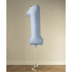 Фолиев балон цифра 1, светлосин мат, макарон Misty blue, 100 см
