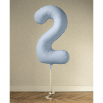 Фолиев балон цифра 2, светлосин мат, макарон Misty blue, 100 см