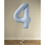 Фолиев балон цифра 4, светлосин мат, макарон Misty blue, 100 см