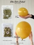 Малък кръгъл балон горчица пастел, Retro Mustard Kalisan, 13 см, 1 брой