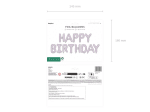 Банер Happy Birthday от фолиеви балони светлолилав мат