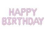 Банер Happy Birthday от фолиеви балони светлолилав мат