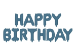 Банер Happy Birthday от фолиеви балони тъмносин мат