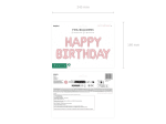 Банер Happy Birthday от фолиеви балони светлорозов мат