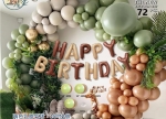 Комплект балони и надпис Happy Birthday Naturals за арка, органичен гирлянд