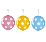 Кръгли балони пънч топка с ластик, 3 броя