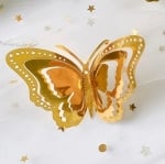 Големи декоративни златни пеперуди, 22 х 14 см, 6 броя
