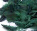Петролно зелени пера за декорация, 4-10 см, 10 гр