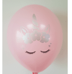 Латексови балони макарон принт спящ еднорог, Unicorn, цвят по избор - 28 см