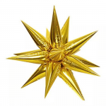 Мулти балон златна звезда металик 3D, 12 лъча х 50 см