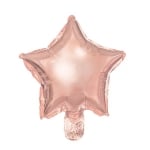 Малък балон звезда розово злато металик, 25 см
