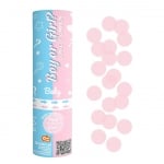 Розови конфети за разкриване пола на бебето, момиче, цилиндър 15 см