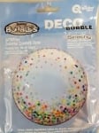 Прозрачен Балон Deco Bubbles Печат Шарени конфети 24"/61 см