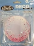 Прозрачен Балон Deco Bubbles Печат Розови конфети 24"/61 см