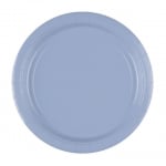 Големи сини чинийки пастелно бебешко синьо - картон, 8 броя