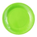 Картонени зелени чинийки Lime green 23 см, 8 броя