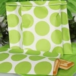 Парти Торбички за сладки на светлозелени точки - 10 бр