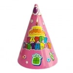 Парти шапка розова Happy Birthday