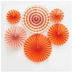 Хартиени розетки в оранжево - 6 броя
