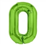 Зелен фолиев балон цифра 0, нула, 100 см