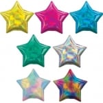 Фолиев балон звезда дъга пастел -иридесцентен/в преливащи се цветове, 43 см