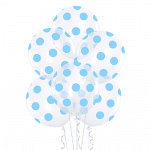 Прозрачни балони на сини точки, 5 броя