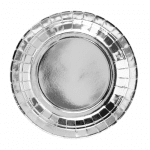 Парти чинийки кръгли сребро металик 18 см, 6 броя