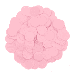 Насипни хартиени конфети розови кръгчета, 15 гр