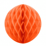 Оранжева хартиена топка, тип пчелна пита, 28 см