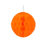 Оранжева хартиена топка тип пчелна пита, 10 см