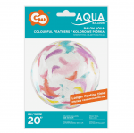 Прозрачен балон сфера печат разноцветни пера, tpu