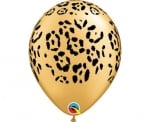 Балон злато металик леопардова шарка, 28 см