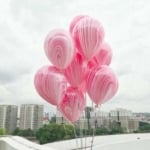 Мраморен Балон Червено-розово-бял 28 см QL