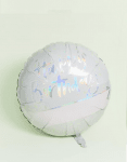 Иридесцентен балон с надпис Happy Birthday с включени стикери за персонализация